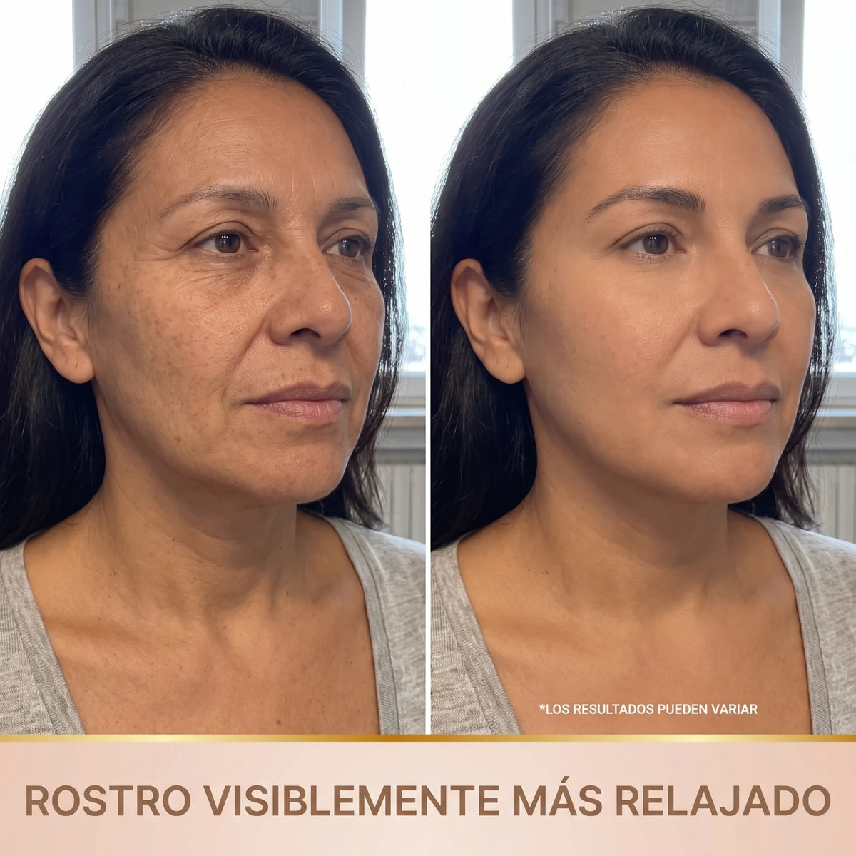 Rostro visiblemente más relajado