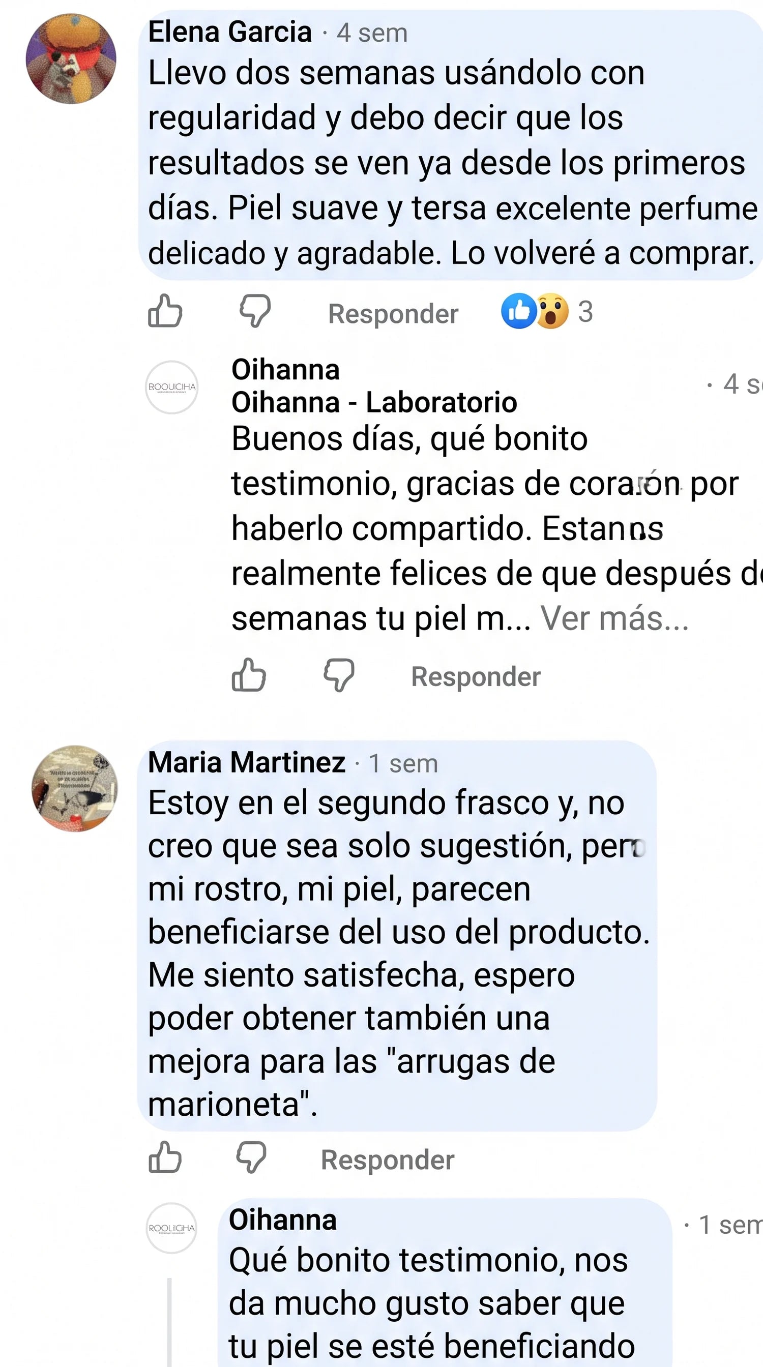 Comentario de Facebook de una clienta de Oihanna 4
